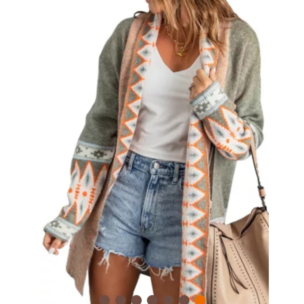 1 2x left😊  New boutique Aztec open front Cardigan - Picture 3 of 15